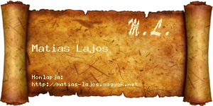 Matias Lajos névjegykártya
